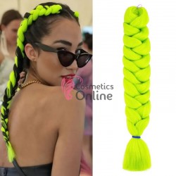 Coada de par afro impletita de  80 cm Premium 1 - Galben Neon 80A22